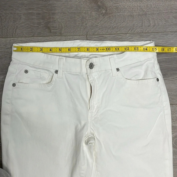 7 For All Mankind Kimmie Bootcut White Denim Jeans 30 - Picture 8 of 16